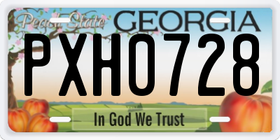 GA license plate PXH0728