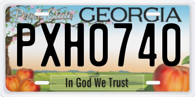 GA license plate PXH0740