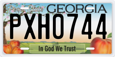 GA license plate PXH0744