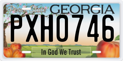 GA license plate PXH0746