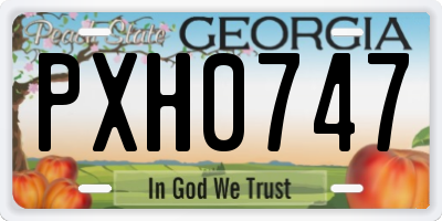 GA license plate PXH0747