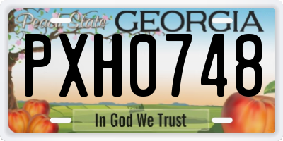 GA license plate PXH0748