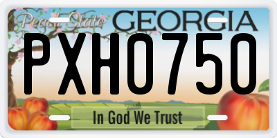 GA license plate PXH0750