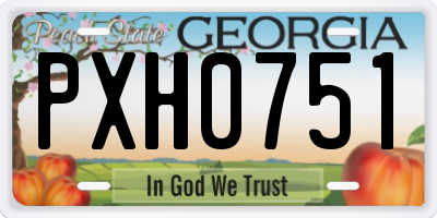 GA license plate PXH0751