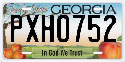 GA license plate PXH0752