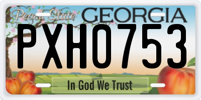 GA license plate PXH0753