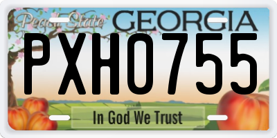 GA license plate PXH0755