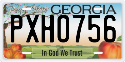 GA license plate PXH0756