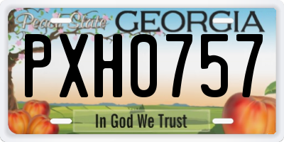 GA license plate PXH0757