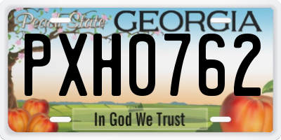 GA license plate PXH0762