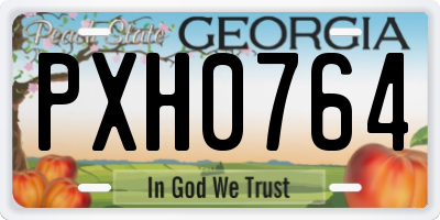 GA license plate PXH0764