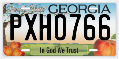 GA license plate PXH0766