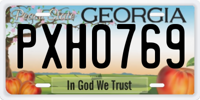 GA license plate PXH0769