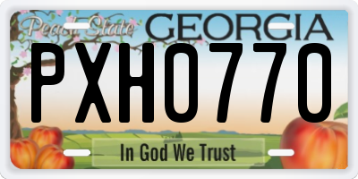 GA license plate PXH0770