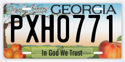 GA license plate PXH0771