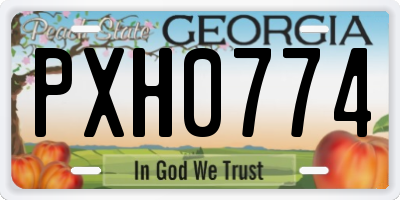 GA license plate PXH0774