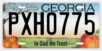 GA license plate PXH0775