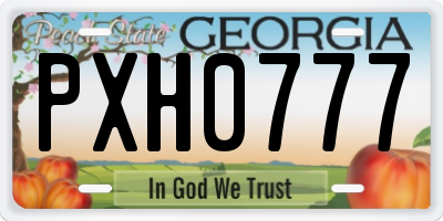 GA license plate PXH0777