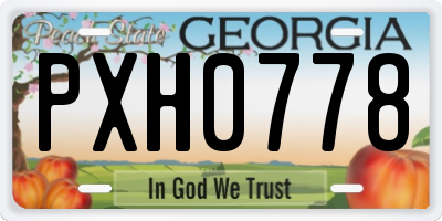 GA license plate PXH0778