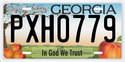 GA license plate PXH0779