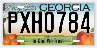 GA license plate PXH0784