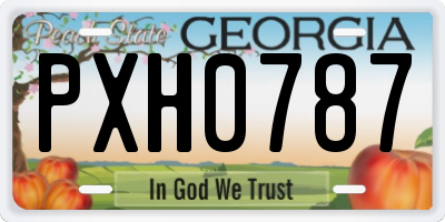 GA license plate PXH0787