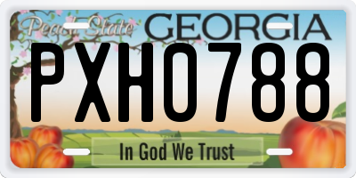 GA license plate PXH0788