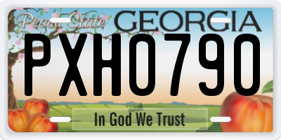 GA license plate PXH0790