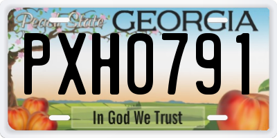 GA license plate PXH0791