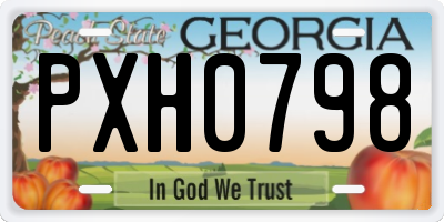 GA license plate PXH0798