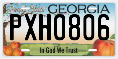 GA license plate PXH0806