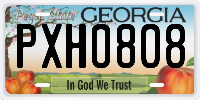 GA license plate PXH0808