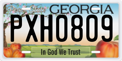 GA license plate PXH0809