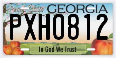 GA license plate PXH0812