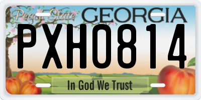 GA license plate PXH0814
