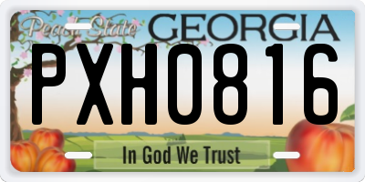 GA license plate PXH0816