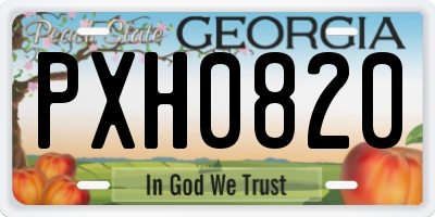 GA license plate PXH0820