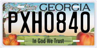 GA license plate PXH0840