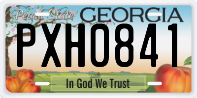 GA license plate PXH0841