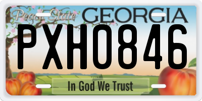 GA license plate PXH0846