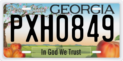 GA license plate PXH0849