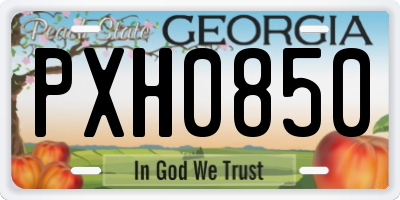 GA license plate PXH0850