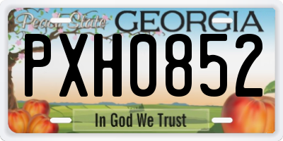 GA license plate PXH0852