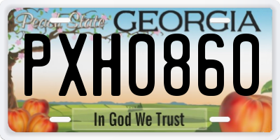 GA license plate PXH0860