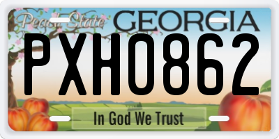 GA license plate PXH0862