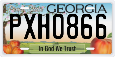 GA license plate PXH0866