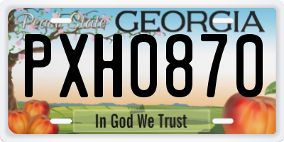 GA license plate PXH0870