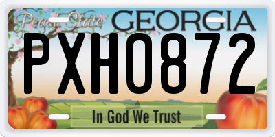 GA license plate PXH0872