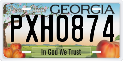 GA license plate PXH0874