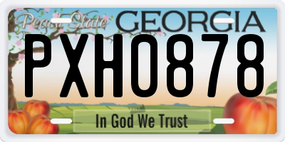 GA license plate PXH0878